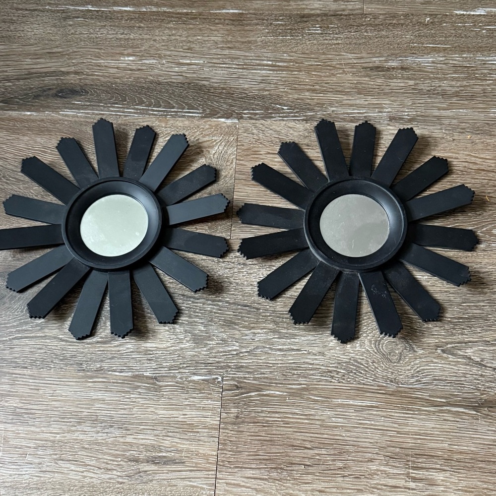 Black Sunburstβ Wall Mirrors Set Of Two